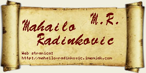 Mahailo Radinković vizit kartica
